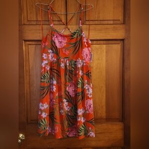NWT Old Navy Red Floral Sun Dress Medium